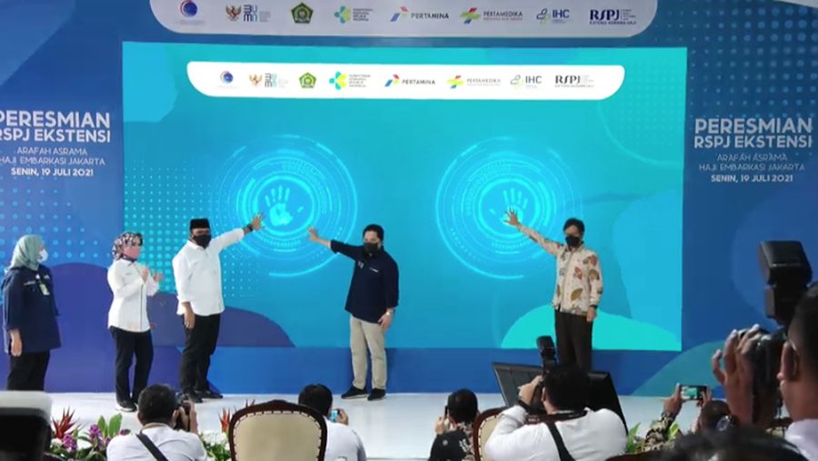 Peresmian RSPJ Extensi Arafah Asrama Haji Embarkasi Jakarta. (Tangakapan Layar Youtube pertamedika training)
