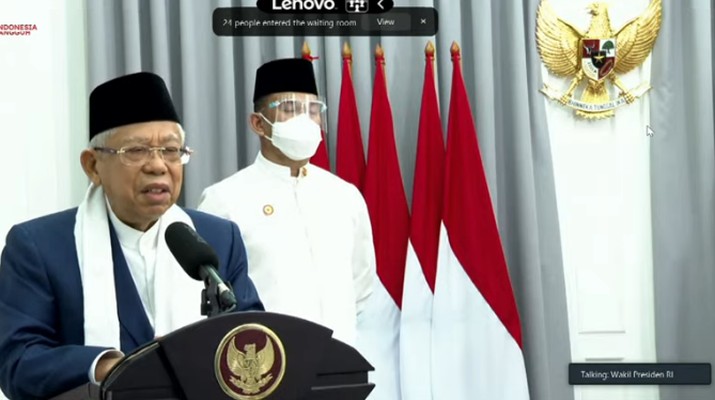 Tausiyah Wakil Presiden KH Ma'ruf Amin Saat Takbir Akbar Hari Raya Idul Adha 1442 H/ 2021 M, 19 Juli 2021. (Tangkapan Layar Youtube Sekretariat Presiden) Tausiyah Wakil Presiden KH Ma'ruf Amin Saat Takbir Akbar Hari Raya Idul Adha 1442 H/ 2021 M, 19 Juli 2021. (Tangkapan Layar Youtube Sekretariat Presiden)