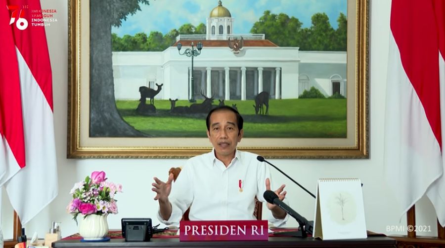 Presiden Jokowi Saat Pengarahan Presiden Republik Indonesia Kepada Kepala Daerah Se Indonesia Tahun 2021