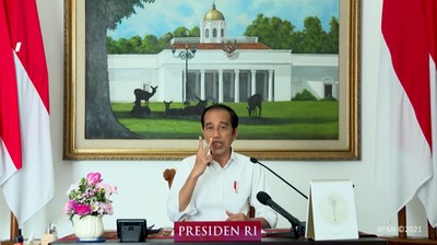 Presiden Jokowi Saat Pengarahan Presiden Republik Indonesia Kepada Kepala Daerah Se Indonesia Tahun 2021 Presiden Jokowi Saat Pengarahan Presiden Republik Indonesia Kepada Kepala Daerah Se Indonesia Tahun 2021, 19 Juli 2021. (Tangkapan Layar Youtube Sekretariat Presiden)
