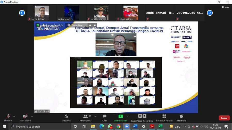Dompet Amal TRANSMEDIA bersama CT ARSA Foundation Salurkan Donasi Tahap ke-9 untuk Penanganan Covid-1