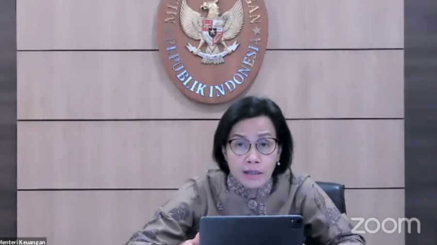 Menteri Keuangan Sri Mulyani Saat Konferensi Pers Tindak Lanjut terkait Perkembangan Terkini Penerapan PPKM. (Tangkapan Layar Youtube PerekonomianRI)