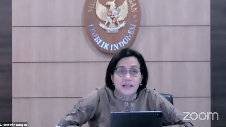 Menteri Keuangan Sri Mulyani Saat Konferensi Pers Tindak Lanjut terkait Perkembangan Terkini Penerapan PPKM. (Tangkapan Layar Youtube PerekonomianRI)