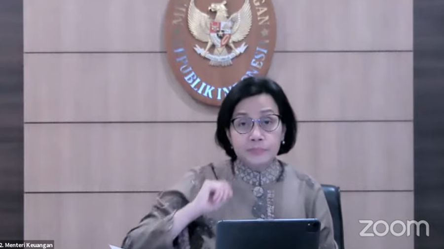 Menteri Keuangan Sri Mulyani Saat Konferensi Pers Tindak Lanjut terkait Perkembangan Terkini Penerapan PPKM. (Tangkapan Layar Youtube PerekonomianRI)