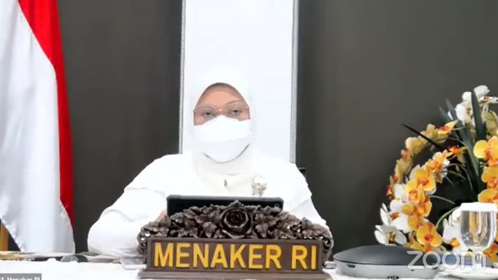 Menteri Tenaga Kerja, Ida Fauziyah Saat Konferensi Pers Tindak Lanjut terkait Perkembangan Terkini Penerapan PPKM. (Tangkapan Layar Youtube PerekonomianRI) Menteri Tenaga Kerja, Ida Fauziyah Saat Konferensi Pers Tindak Lanjut terkait Perkembangan Terkini Penerapan PPKM. (Tangkapan Layar Youtube PerekonomianRI)