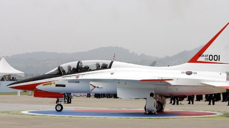 South Korea's first supersonic trainer jet, T-50, performs during Air Power Day at the U.S. airbase in Osan, south of Seoul, South Korea, Sunday, Oct. 12, 2008. The Air Power Day is not only a demonstration of U.S. Air Power, but also the U.S. partnership with the South Korea Air Force. The event was part of an annual ceremony to open the U.S. airbase to South Korean people. (AP Photo/ Lee Jin-man)