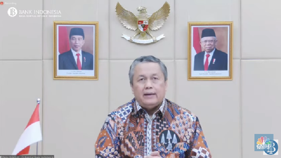 Gubernur Bank Indonesia, Perry Warjiyo Saat Pengumuman Hasil Rapat Dewan Gubernur Bulan Juli 2021 dengan Cakupan Triwulanan (Tangkapan Layar Youtube  Bank Indonesia)