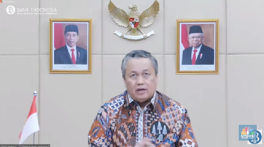 Gubernur Bank Indonesia, Perry Warjiyo Saat Pengumuman Hasil Rapat Dewan Gubernur Bulan Juli 2021 dengan Cakupan Triwulanan (Tangkapan Layar Youtube  Bank Indonesia)
