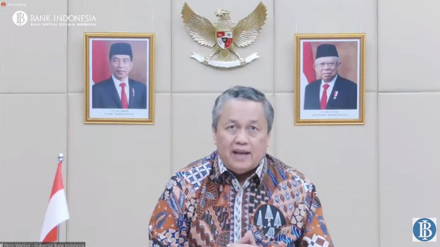 Gubernur Bank Indonesia, Perry Warjiyo Saat Pengumuman Hasil Rapat Dewan Gubernur Bulan Juli 2021 dengan Cakupan Triwulanan (Tangkapan Layar Youtube  Bank Indonesia)