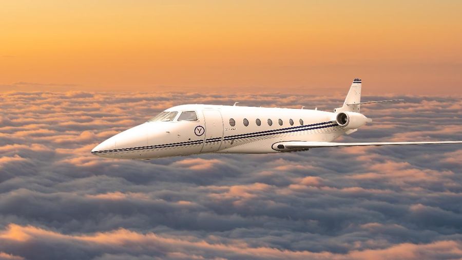 Yugo Private Aviation's Gulfstream G200 midrange private jet (Photo: Business Wire)