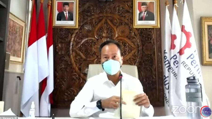 Menteri Perindustrian RI, Agus Gumiwang (Tangkapan Layar Youtube Kemenko Bidang Kemaritiman dan Investasi RI)