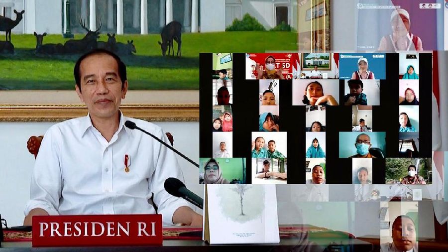 Presiden Jokowi pada Puncak Peringatan Hari Anak Nasional 2021, secara virtual, Jumat (23/07/2021) (Foto: BPMI Setpres)