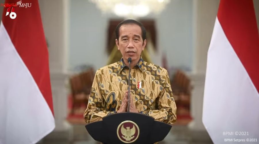Pernyataan Presiden Jokowi tentang Perkembangan Terkini PPKM Darurat, Istana Merdeka, 25 Juli 2021. (Tangkapan Layar Youtube Sekretariat Presiden)