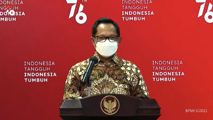 Keterangan pers menteri dalam negeri terkait PPKM Level 4. Ist