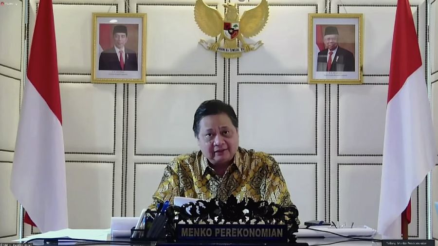 Keterangan pers menteri terkait ratas mengenai pinjaman kredit usaha rakyat pertanian, Senin (26/7/2021). Ist