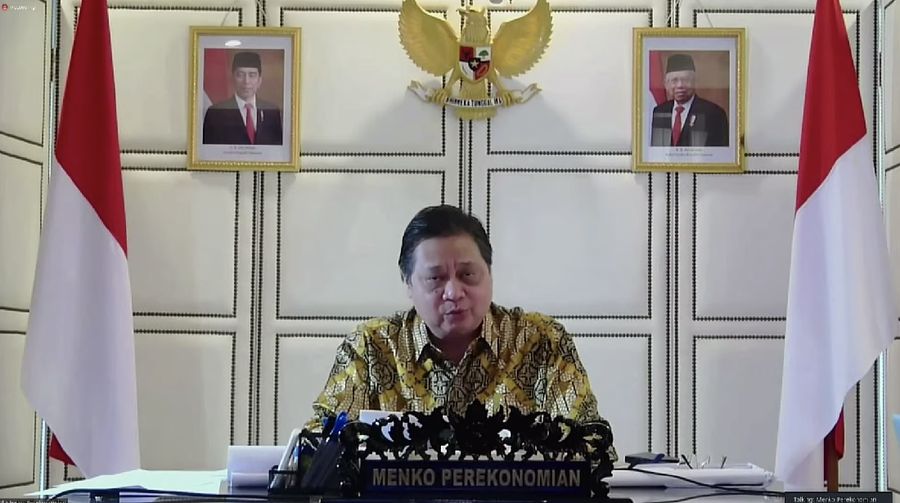 Keterangan pers menteri terkait ratas mengenai pinjaman kredit usaha rakyat pertanian, Senin (26/7/2021). Ist