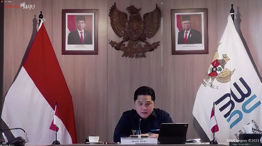 Keterangan pers menteri terkait ratas mengenai pinjaman kredit usaha rakyat pertanian, Senin (26/7/2021). Ist