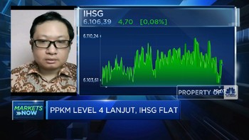 PPKM Level 4 Lanjut, IHSG Awal Pekan Flat di Level 6.100-an