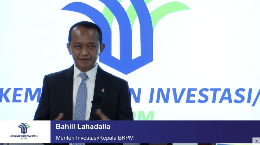 Bahlil Lahadalia dalam acara konferensi pers virtual realisasi Investasi Triwulan II 2021. (Dok: BKPM TV)