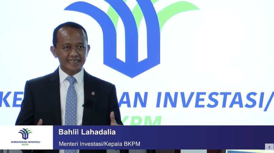 Bahlil Lahadalia dalam acara konferensi pers virtual realisasi Investasi Triwulan II 2021. (Dok: BKPM TV)