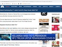 Keluarga Akidi Tio Sumbang Rp 2 Triliun Bagi Penanganan Covid