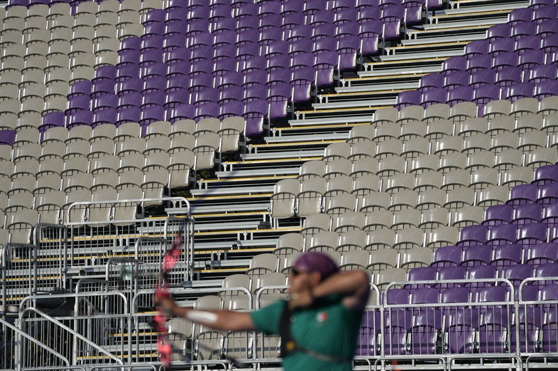 Olimpiade Tokyo 2020 tanpa penonton. (AP/Petros Giannakouris) Olimpiade Tokyo 2020 tanpa penonton. (AP/Petros Giannakouris)