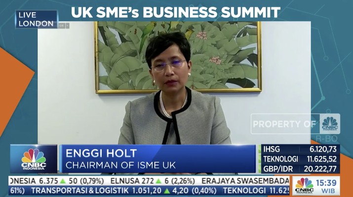 Chairman of ISME UK Enggi Holt dalam acara UMKM Go Global Bersama BNI. (Dok: Tangkapan layar CNBC Indonesia TV)