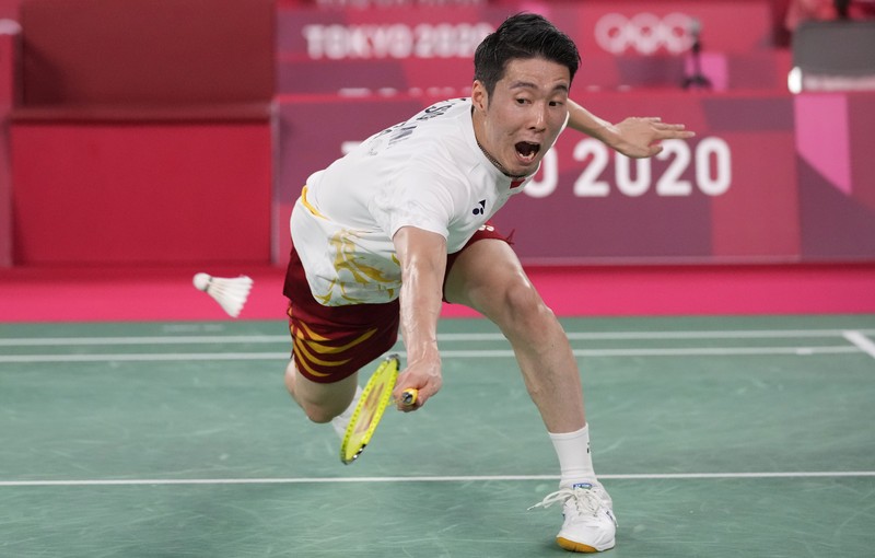 Anthony Ginting di ajang Olimpiade Tokyo 2020. (AP/Dita Alangkara)