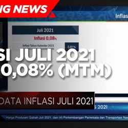 BPS: Inflasi Juli 2021 Capai 0,08% (mtm)