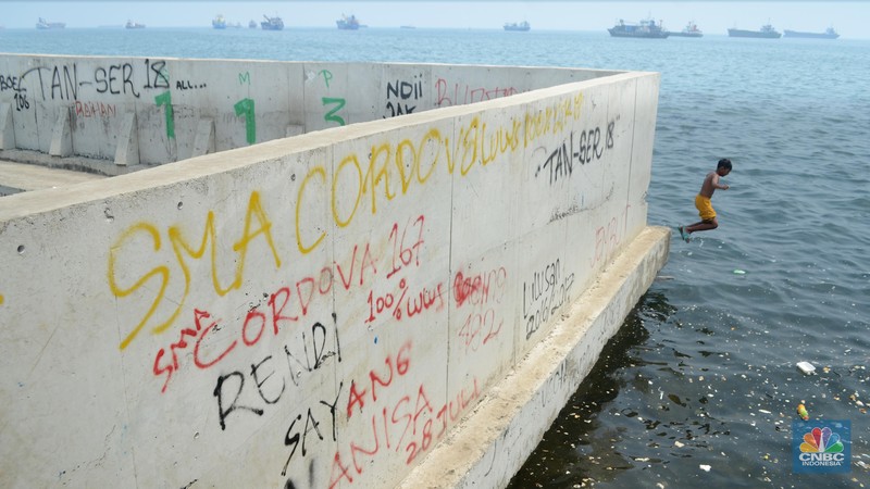 Giant Sea Wall, tanggul raksasa (CNBC Indonesia/Muhammad Sabki)