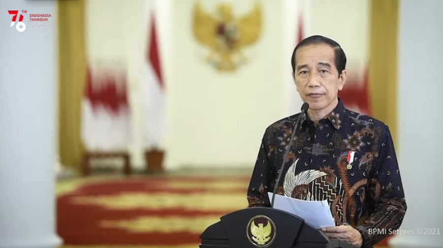 Pernyataan Presiden Joko Widodo terkait Perkembangan Terkini PPKM, Senin (2/8/2021). (Tangkapan Layar Youtube Sekretariat Presiden)