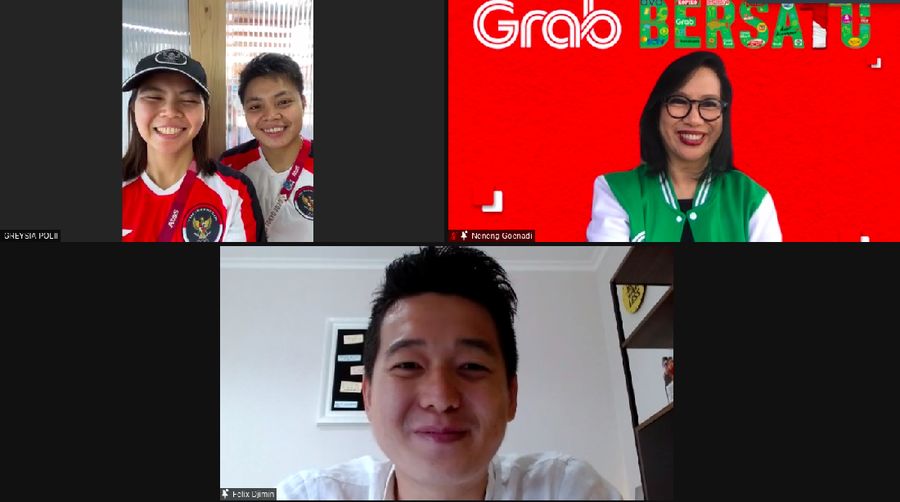 Country Managing Director of Grab Indonesia, Neneng Goenadi mengucapkan terima kasih dan selamat atas medali emas hasil perjuangannya yang berhasil menorehkan sejarah baru Indonesia di Olimpiade.