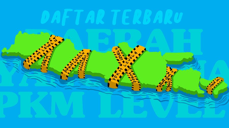 Infografis/Daftar Terbaru Daerah yang kena PPKM Level 4/Aristya Rahadian