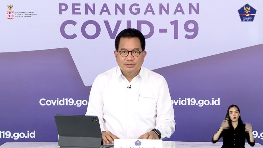 Wiku Adisasmito juru bicara gugus tugas percepatan penanganan Corona memberi Keterangan Pers Juru Bicara terkait Update Data Covid-19 Nasional. (Youtube/BNPB)
