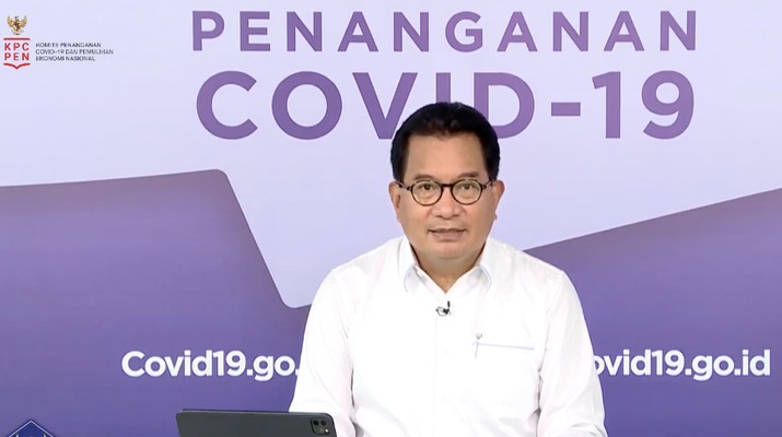 Wiku Adisasmito juru bicara gugus tugas percepatan penanganan Corona memberi Keterangan Pers Juru Bicara terkait Update Data Covid-19 Nasional. (Youtube/BNPB)