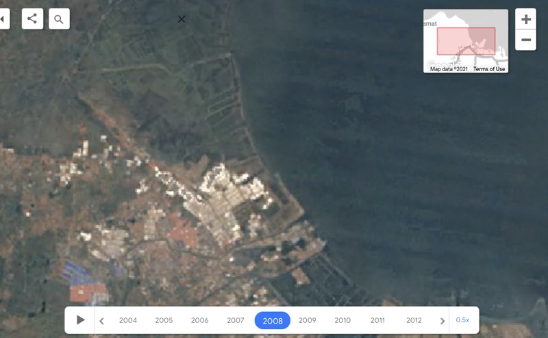Tangkapan Layar Google Earth Kawasan Dadap, Tangerang, Banten pada Tahun 2008. Tangkapan Layar Google Earth Kawasan Dadap, Tangerang, Banten pada Tahun 2008. (Tangkapan Layar Google Earth)