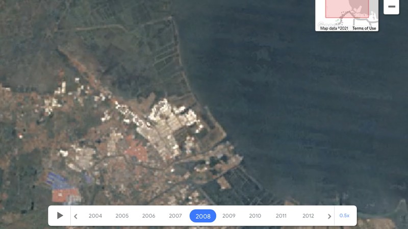 Tangkapan Layar Google Earth Kawasan Dadap, Tangerang, Banten pada Tahun 2008. (Tangkapan Layar Google Earth)