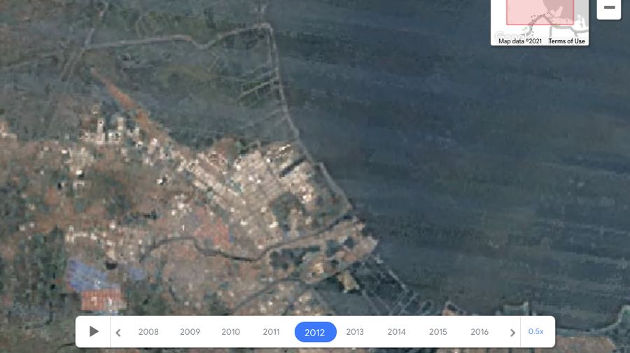 Tangkapan Layar Google Earth Kawasan Dadap, Tangerang, Banten pada Tahun 2008. (Tangkapan Layar Google Earth)