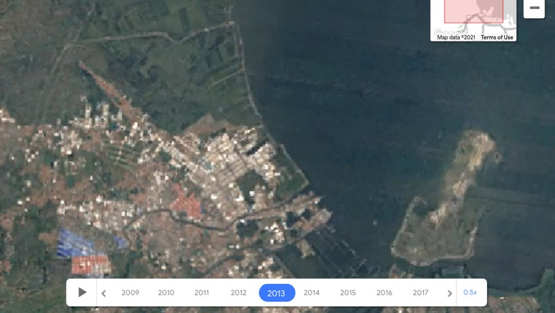 Tangkapan Layar Google Earth Kawasan Dadap, Tangerang, Banten pada Tahun 2008. (Tangkapan Layar Google Earth)