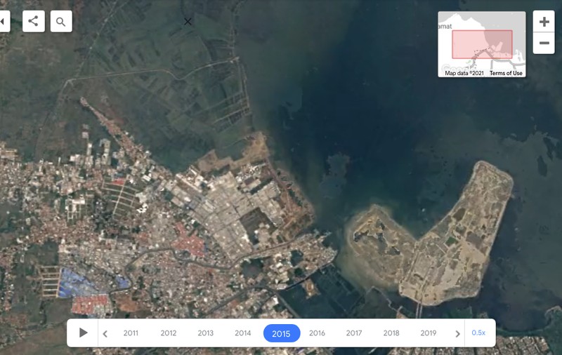 Tangkapan Layar Google Earth Kawasan Dadap, Tangerang, Banten pada Tahun 2008. (Tangkapan Layar Google Earth)