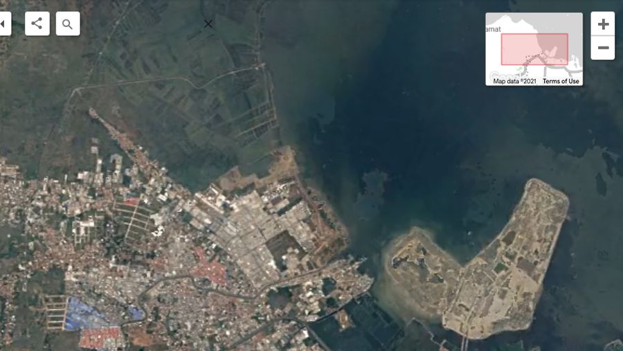 Tangkapan Layar Google Earth Kawasan Dadap, Tangerang, Banten pada Tahun 2015. (Tangkapan Layar Google Earth)