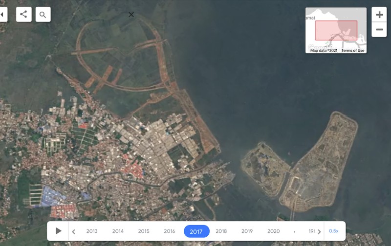 Tangkapan Layar Google Earth Kawasan Dadap, Tangerang, Banten pada Tahun 2008. Tangkapan Layar Google Earth Kawasan Dadap, Tangerang, Banten pada Tahun 2008. (Tangkapan Layar Google Earth)