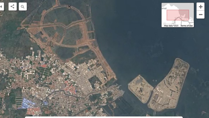 Tangkapan Layar Google Earth Kawasan Dadap, Tangerang, Banten pada Tahun 2018. (Tangkapan Layar Google Earth)