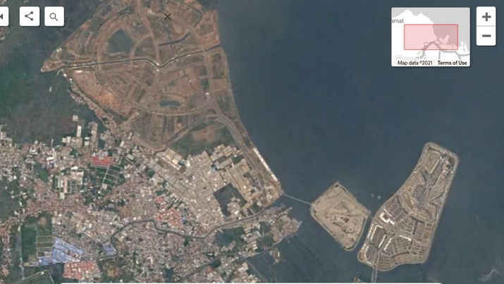 Tangkapan Layar Google Earth Kawasan Dadap, Tangerang, Banten pada Tahun 2020. (Tangkapan Layar Google Earth)