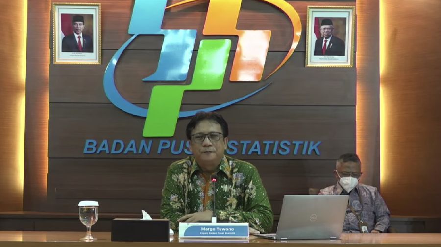 Kepala Badan Pusat Statistik (BPS)  Margo Yuwono  mengumumkan: Rilis Pertumbuhan Ekonomi Indonesia Triwulan II - 2021 (Tangkapan Layar Youtube)
