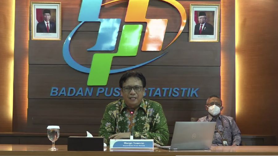 Kepala Badan Pusat Statistik (BPS)  Margo Yuwono  mengumumkan: Rilis Pertumbuhan Ekonomi Indonesia Triwulan II - 2021 (Tangkapan Layar Youtube)