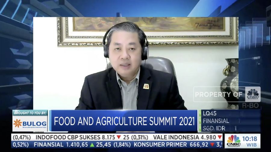 Ketua GAPMMI, Adhi S Lukman di acara Food and Agriculture Summit 2021 CNBC Indonesia