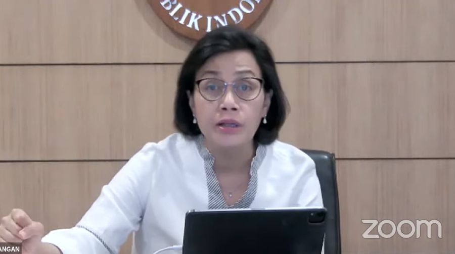 Menteri Keuangan Sri Mulyani dalam Konferensi Pers Pertumbuhan Ekonomi Indonesia Triwulan II-2021.  (Tangkapan Layar Youtube PerekonomianRI)