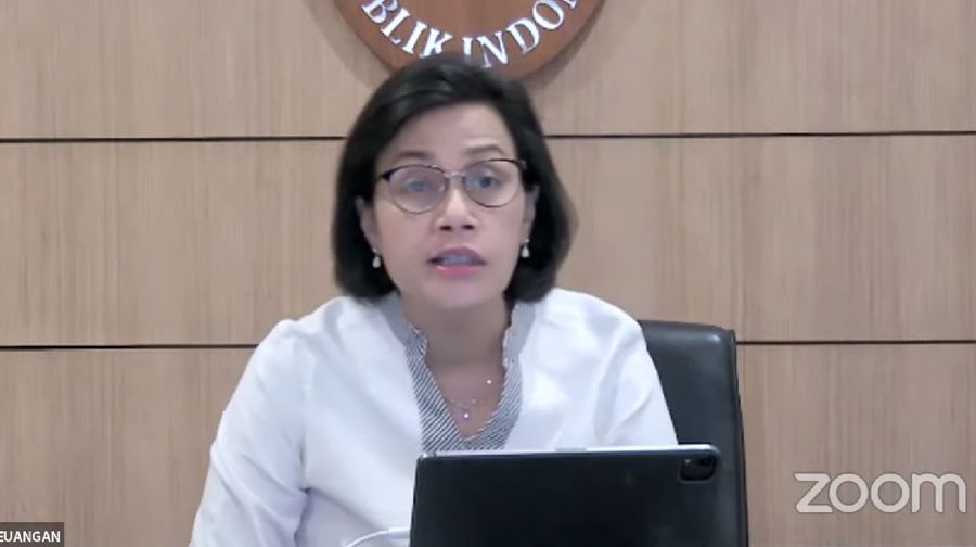 Menteri Keuangan Sri Mulyani dalam Konferensi Pers Pertumbuhan Ekonomi Indonesia Triwulan II-2021.  (Tangkapan Layar Youtube PerekonomianRI)