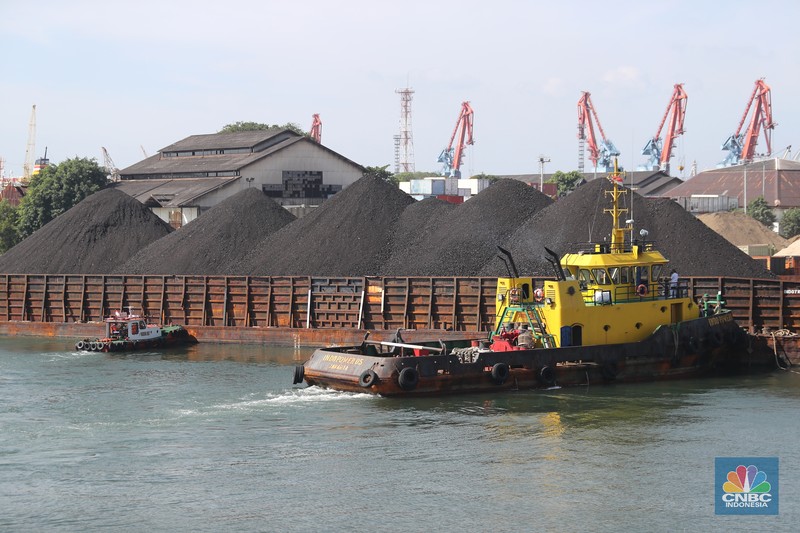 Kapal tongkang Batu Bara (CNBC Indonesia/Tri Susilo)